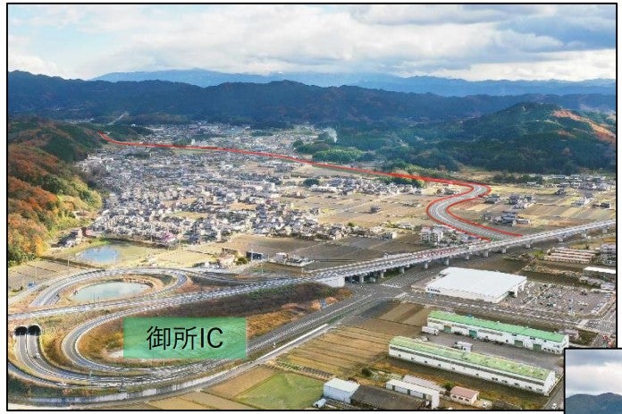 奈良中部熊野道路の一部を構成する「御所高取バイパス」の完成イメージ。