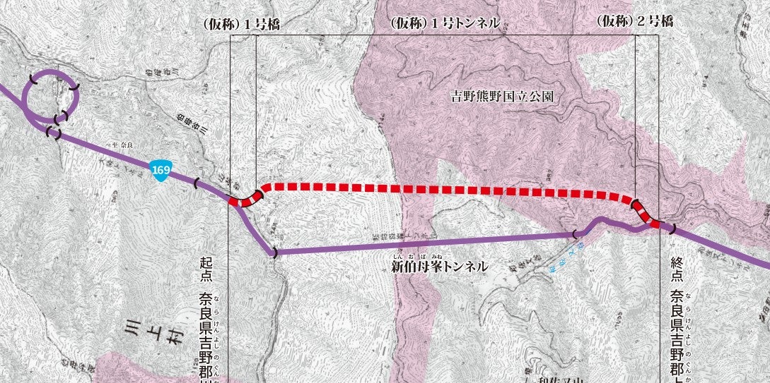 伯母峯峠道路の概要。