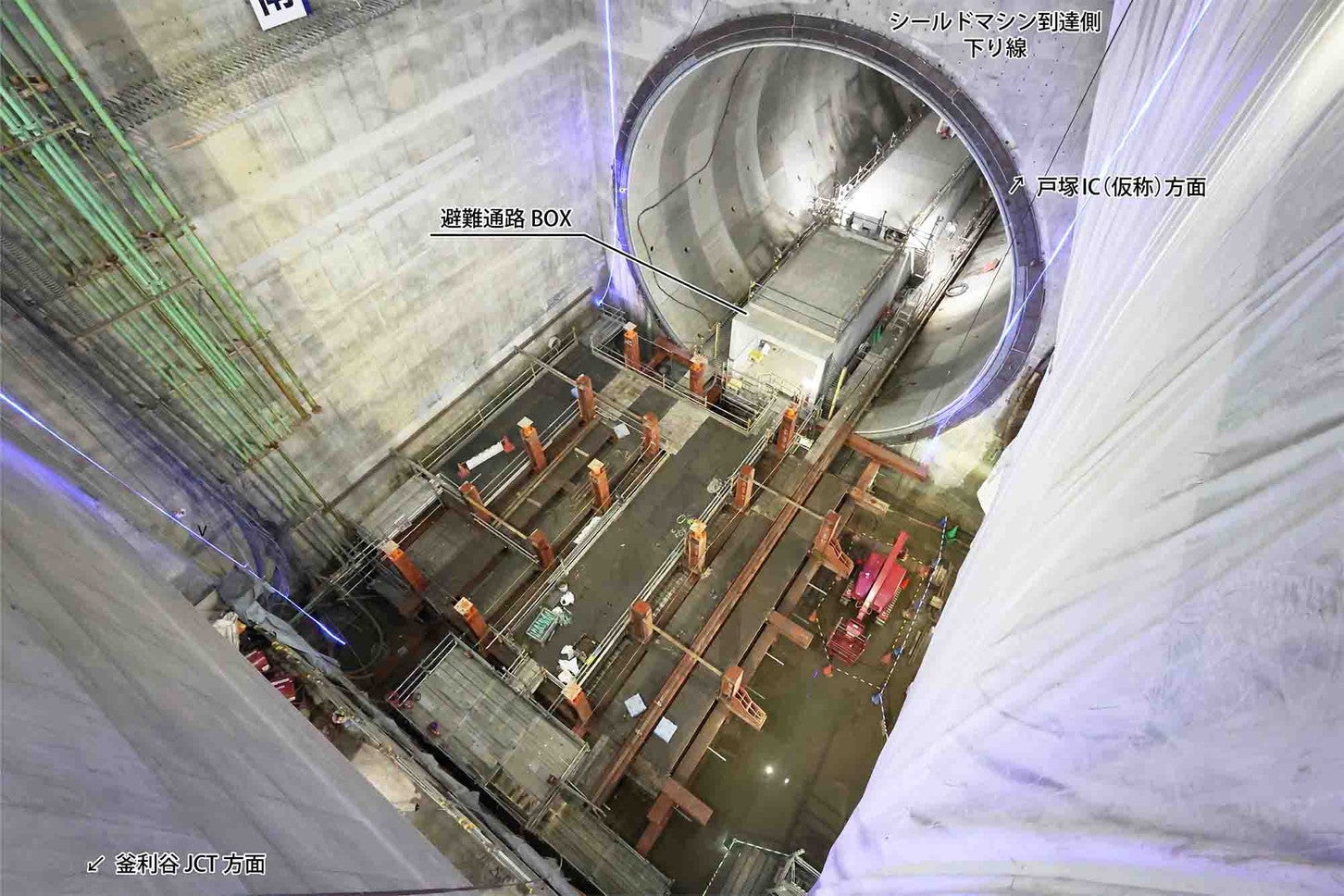 横浜環状南線 桂台トンネルの工事状況。2025年9月撮影。
