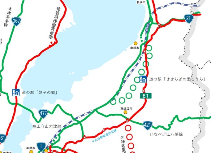 国道8号の彦根～東近江バイパスの概要。