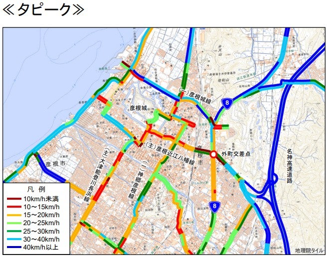 国道8号には渋滞ポイントが複数ある。