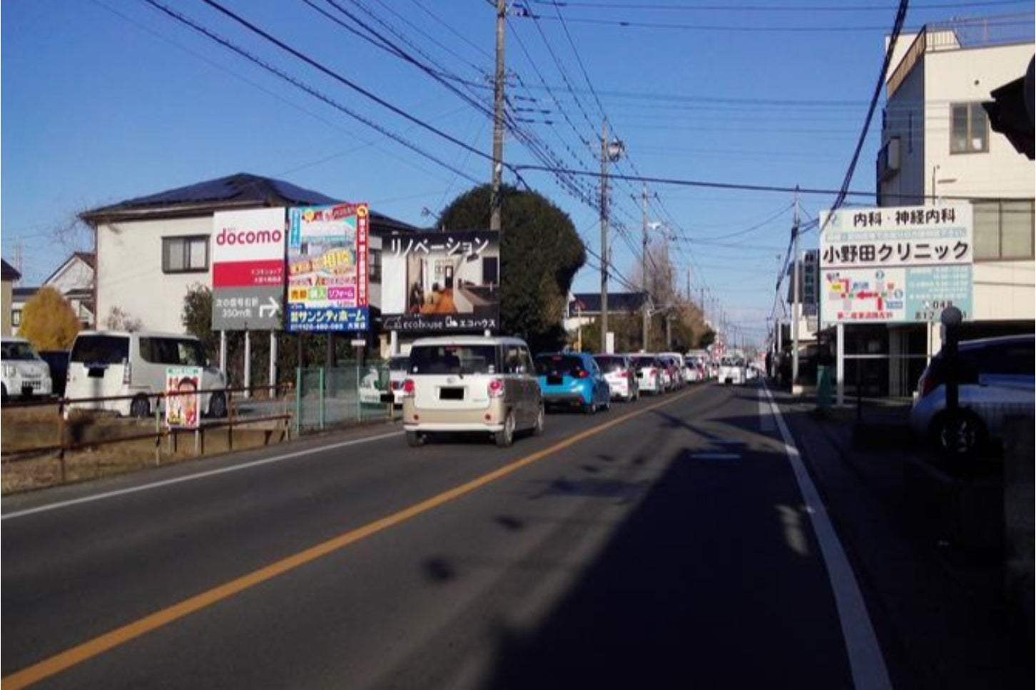 渋滞が激しいさいたま春日部線の現状。