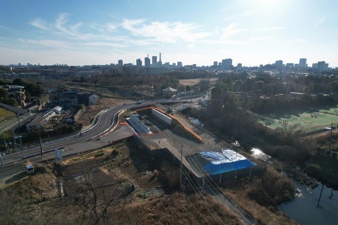 さいたま春日部線の芝川工区。