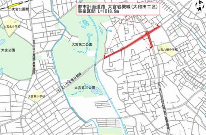 さいたま春日部線の大和田工区。