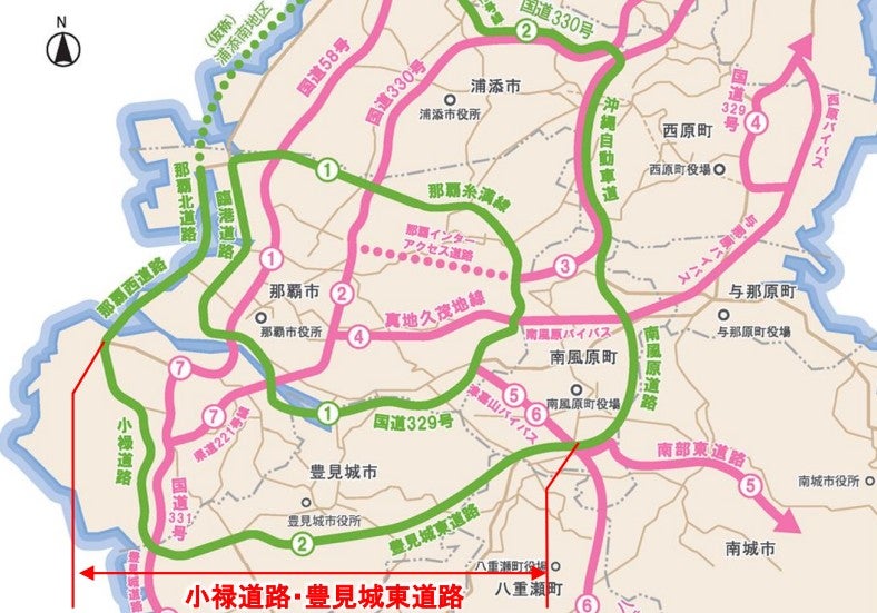 那覇市周辺の道路計画