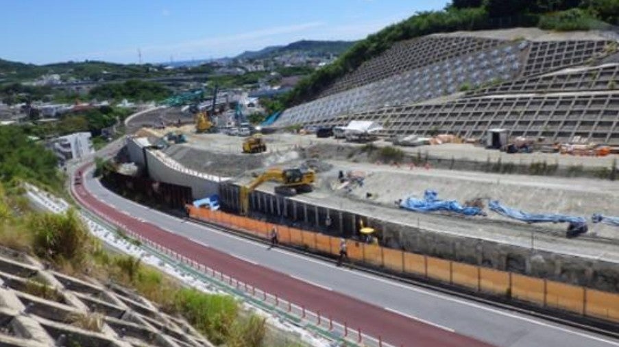 工事が進む南風原バイパス