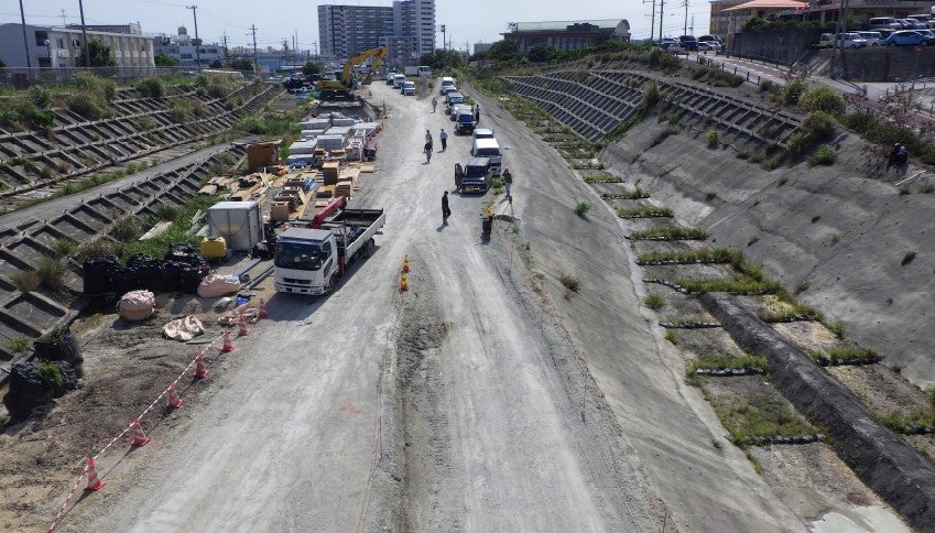 工事が進む南風原バイパス
