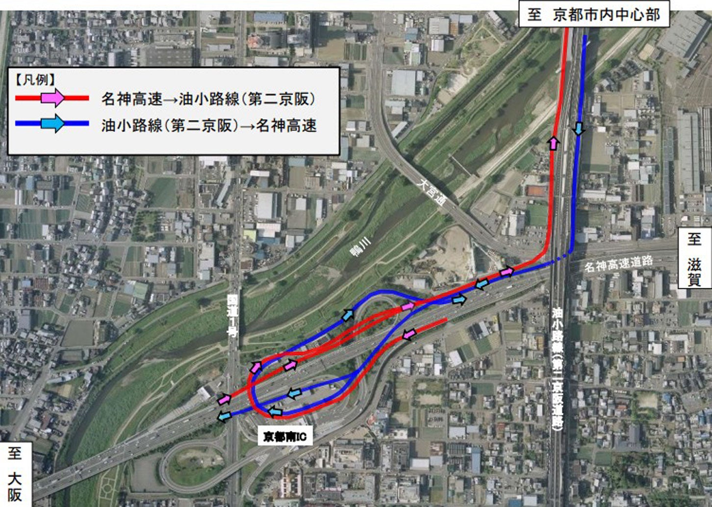名神高速と第二京阪を接続する「京都南JCT」計画の概要。