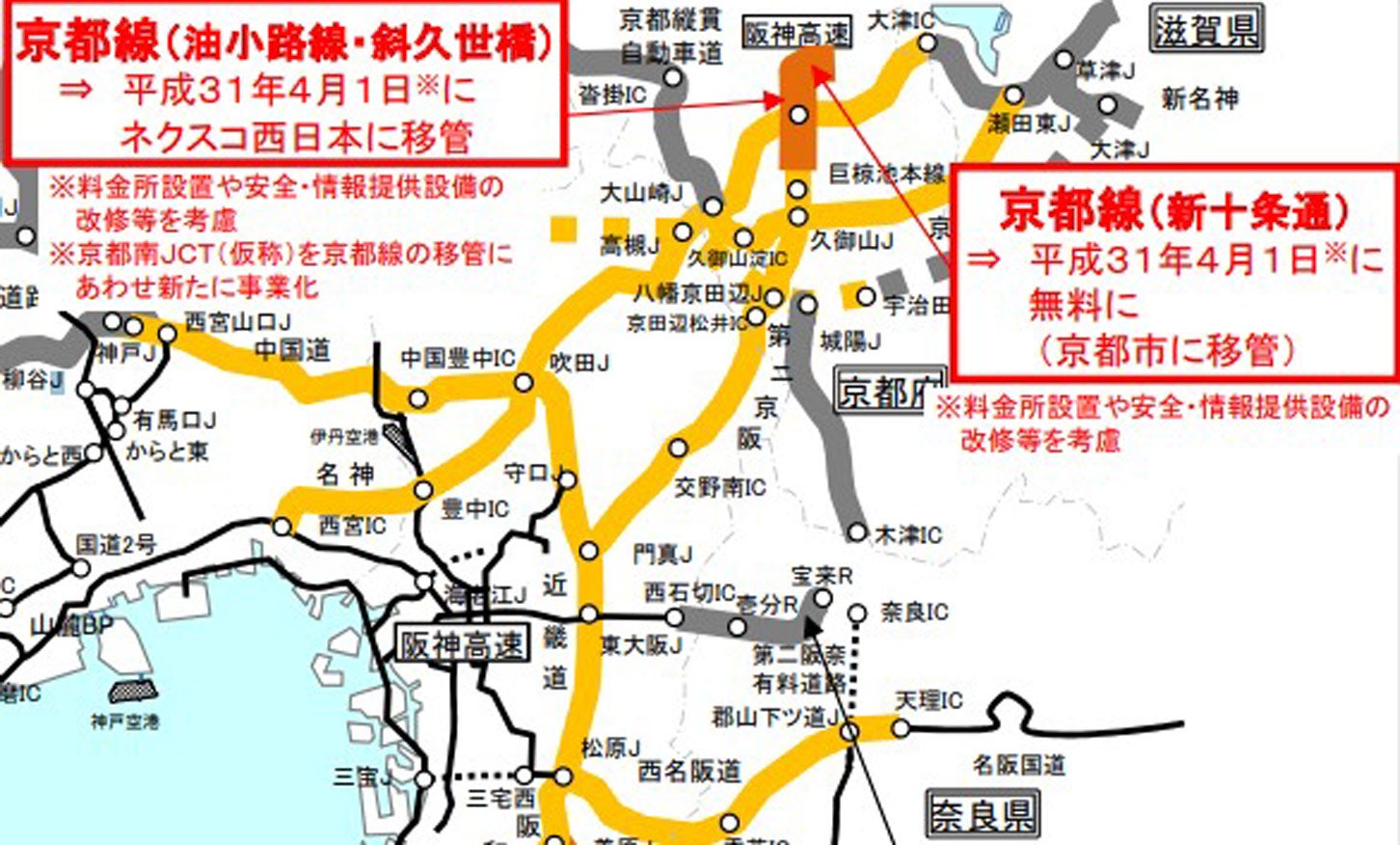 名神高速と第二京阪道路を接続する「京都南JCT」の整備方針は2017年に決定した。