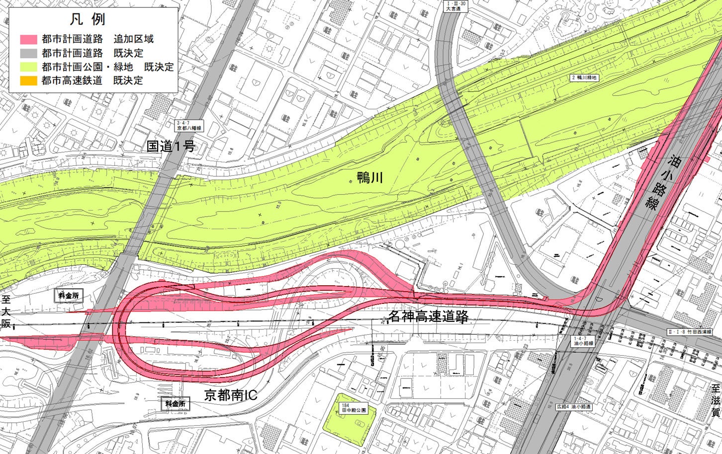 京都南JCTの計画図。