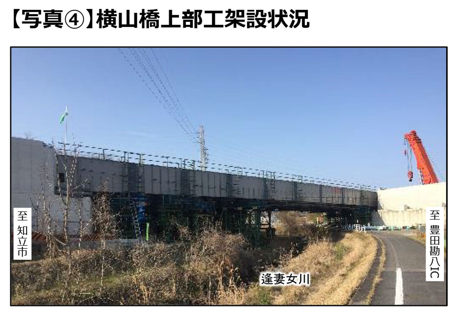 豊田南バイパスの工事状況。2024年3月撮影。