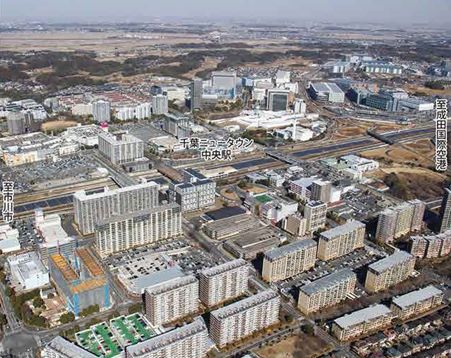 千葉ニュータウン中央駅付近の様子。