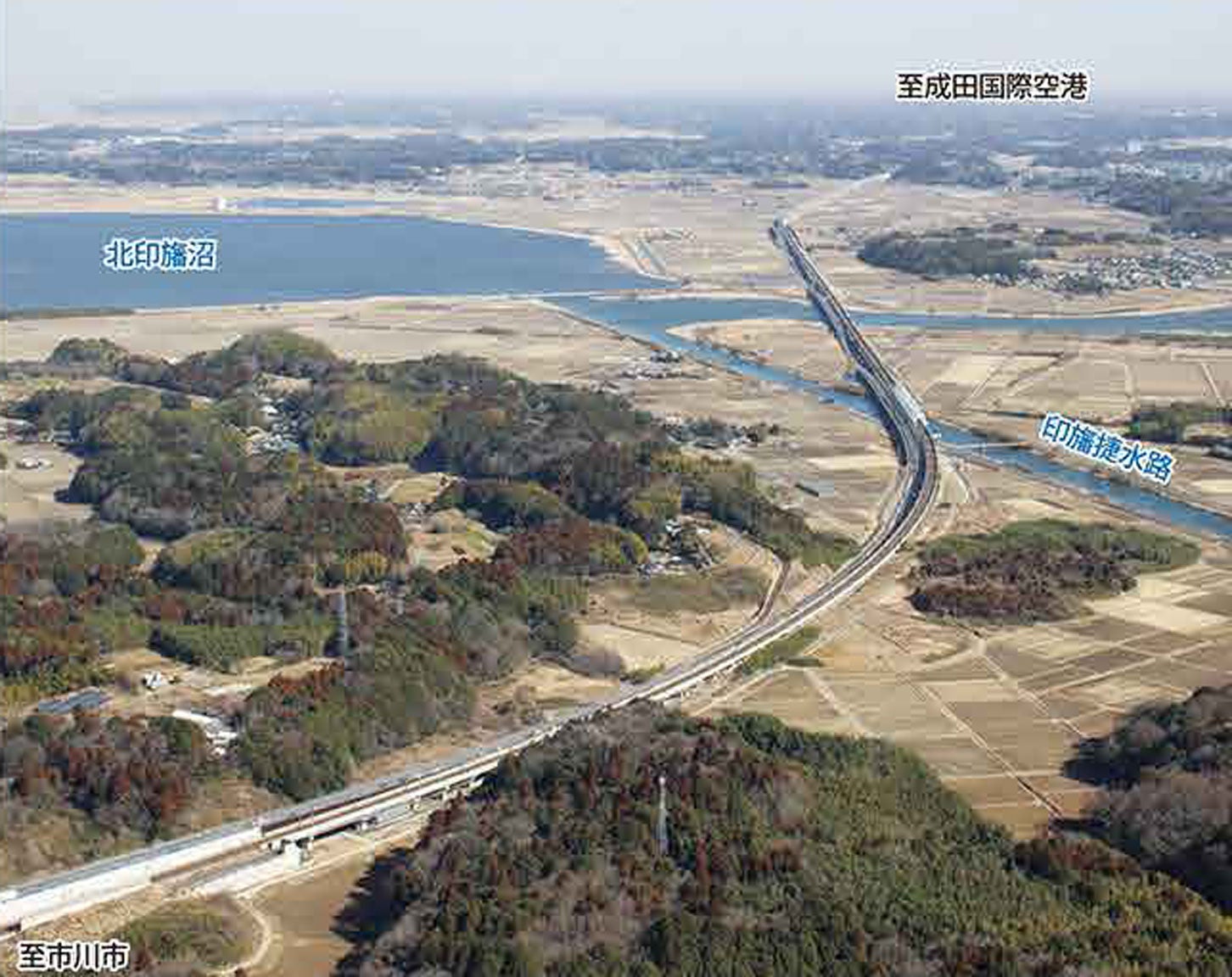 北印旛沼付近の様子。