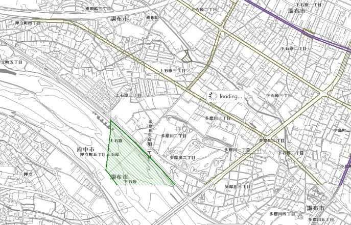 中央道 稲城IC付近の地図。