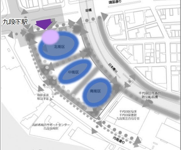 九段下駅付近で進められる再開発事業。