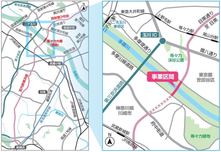 等々力大橋の概要。