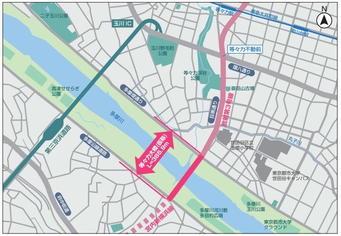 等々力大橋の概要。