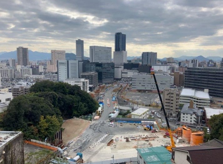 広島高速5号線の工事状況。