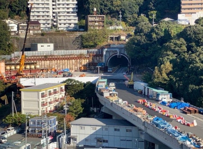 広島高速5号線の工事状況。