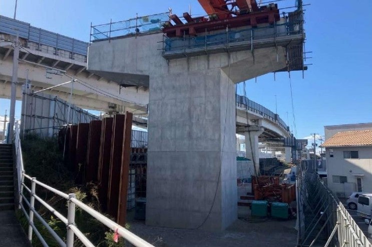 広島高速5号線の工事状況。