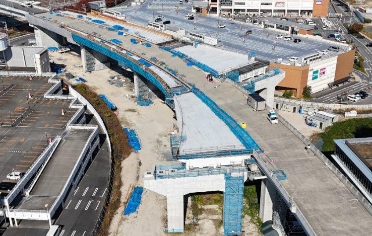 広島高速5号線の工事状況。