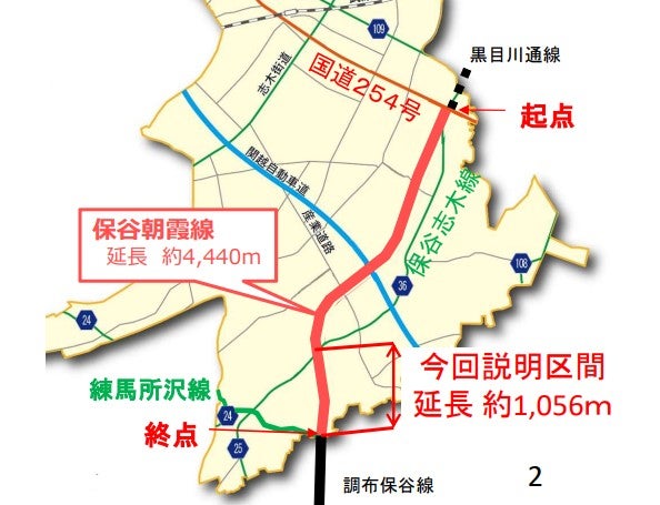 埼玉県内における伏見通りの延伸計画。