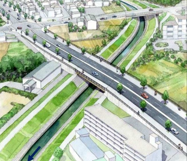 保谷朝霞線の完成イメージ図。