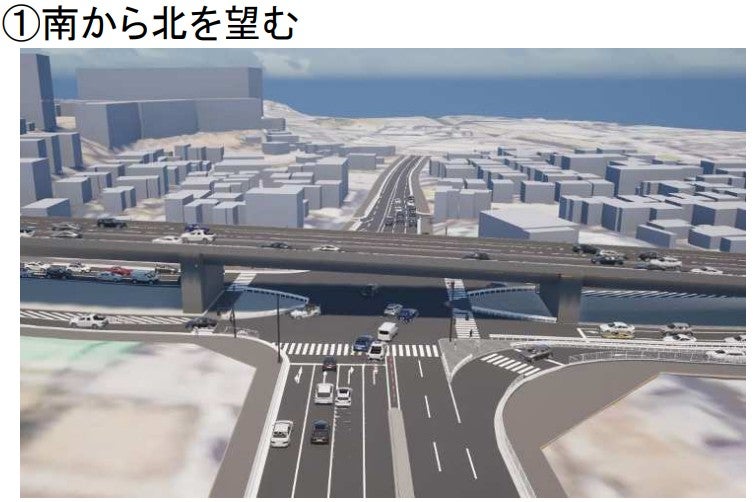 国道254号との交差点イメージ図。