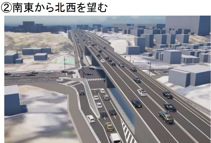 国道254号との交差点イメージ図。