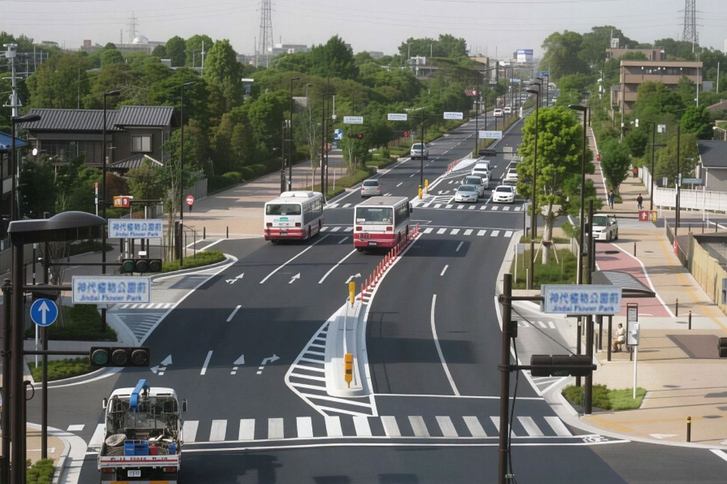 4車線で整備された武蔵境通りの様子。