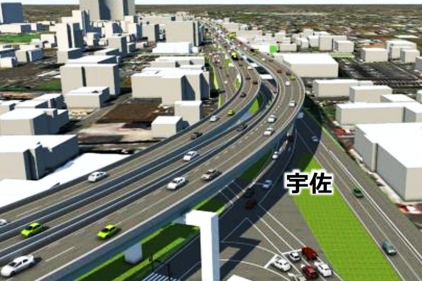 国道21号「岐阜市内立体」の完成イメージ
