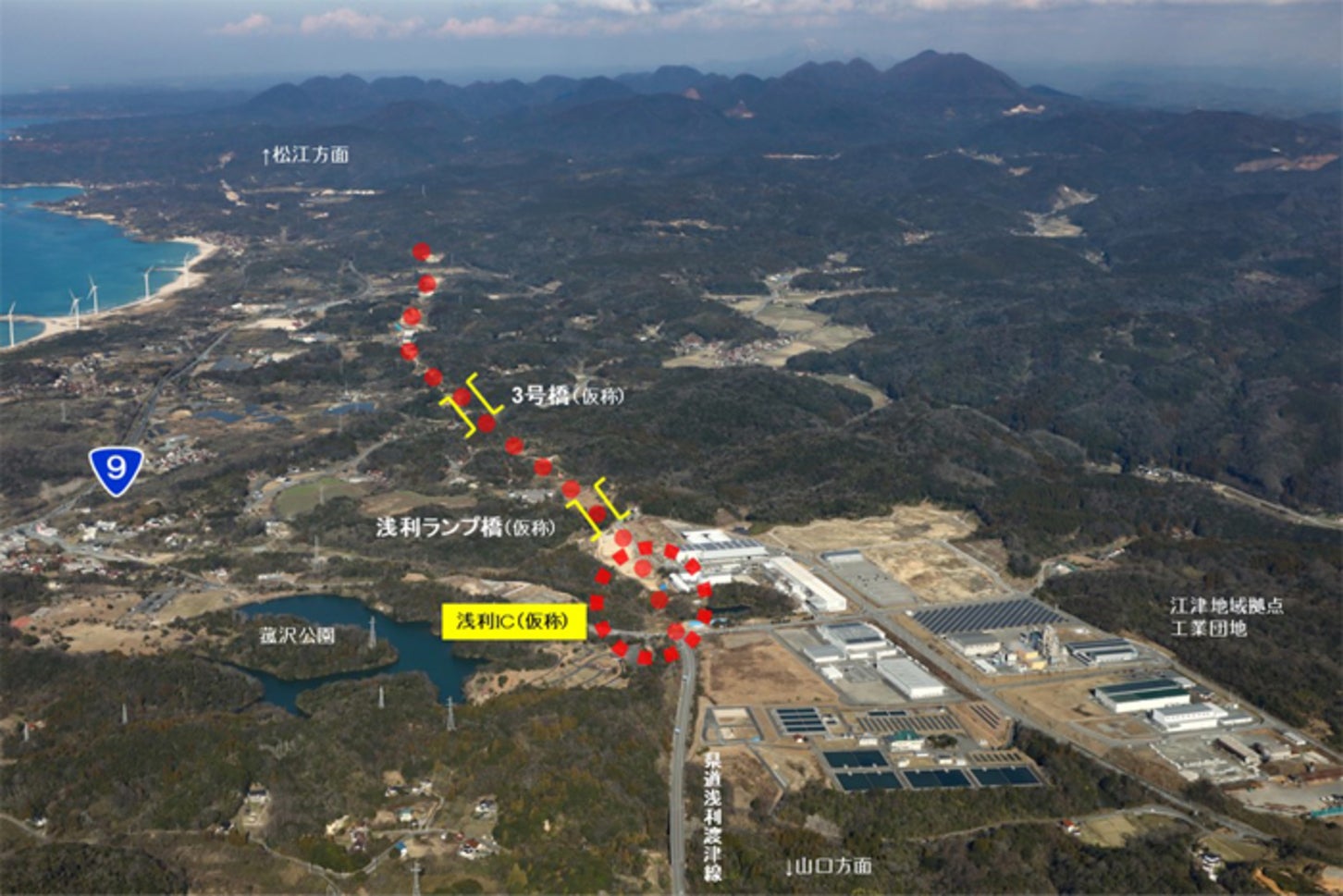 福光・浅利道路、浅利IC（仮称）から松江方向
