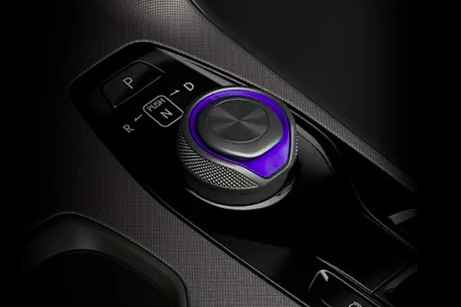 レクサスRZ600e“Fスポーツ パフォーマンス”｜ダイヤル式シフト（ブラック＋ブルーアクセント）