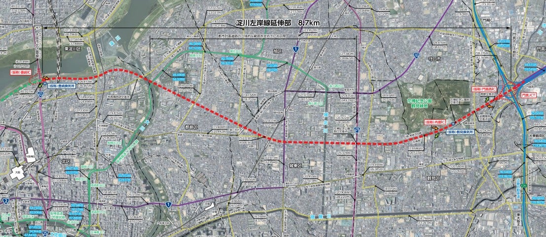 阪神高速「淀川左岸線」の整備概要。