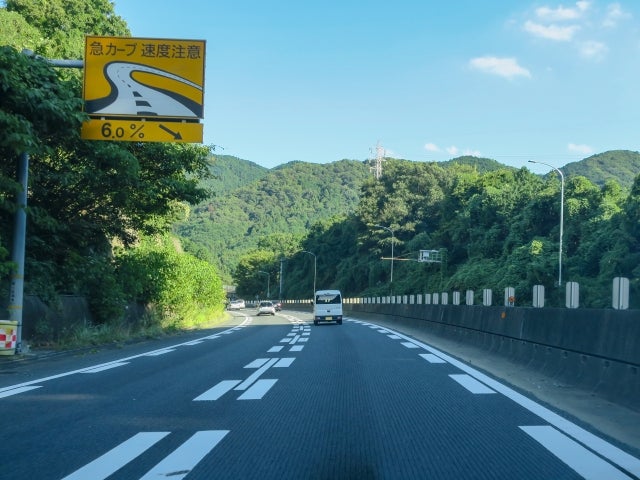 急カーブが連続する名阪国道。