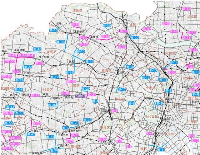 「第五次事業化計画」の区部の優先整備路線