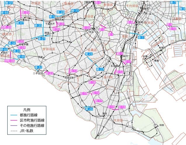 「第五次事業化計画」の区部の優先整備路線