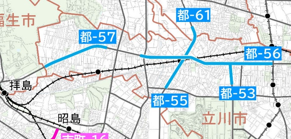 東京都の「第五次事業化計画」で優先整備路線に位置づけられている新五日市街道（都-56・57）