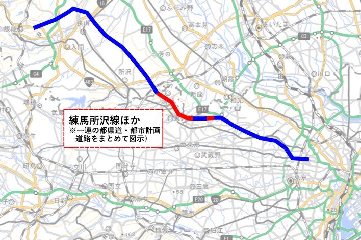 目白通りは将来的に所沢・狭山方面までつながる計画になっている。
