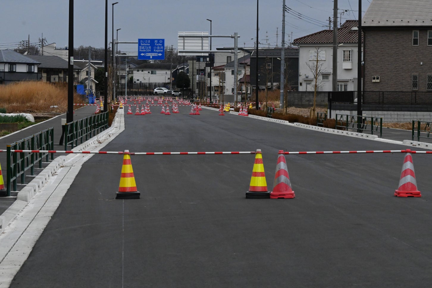 清瀬市内で2026年2月に開通予定の工事現場。