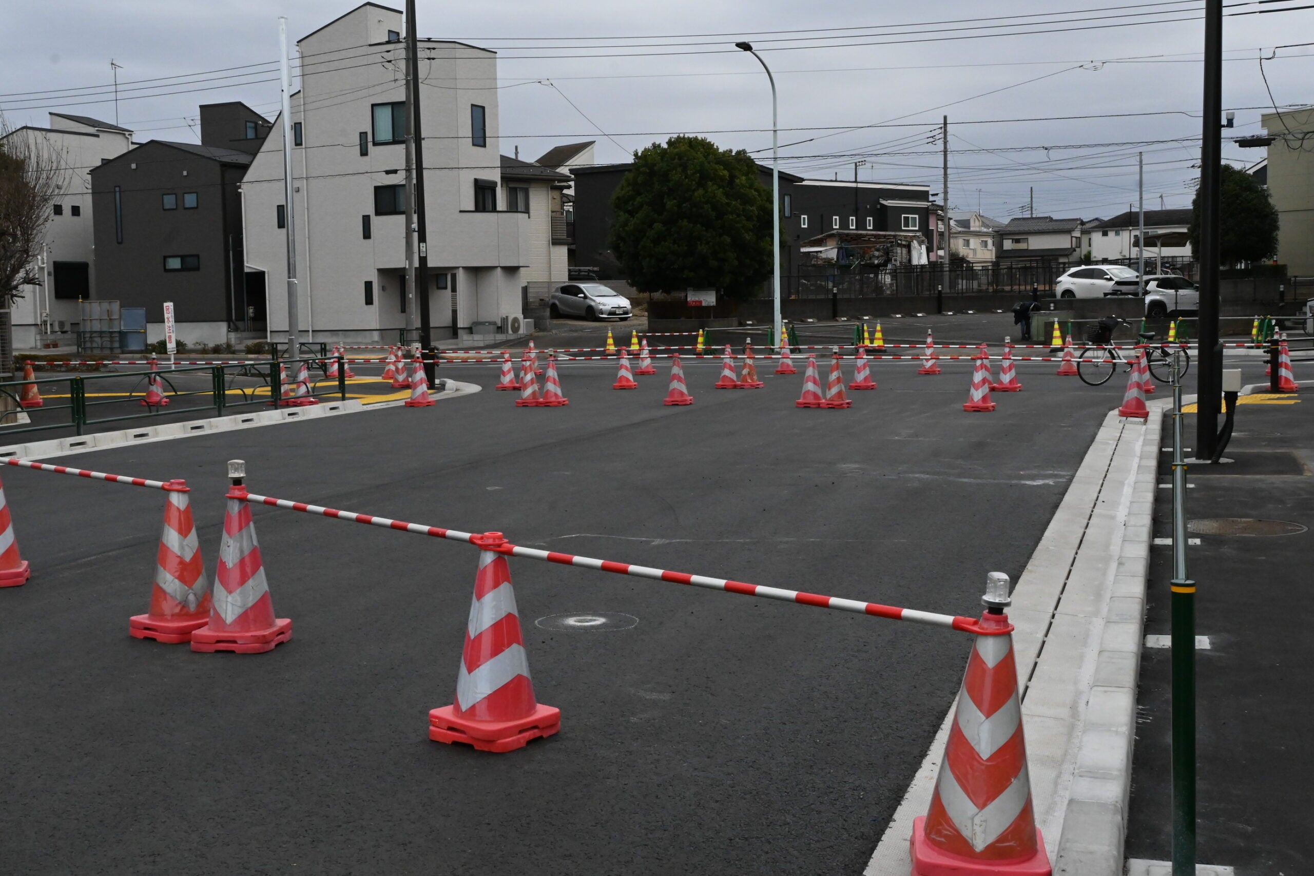 練馬所沢線の工事現場。