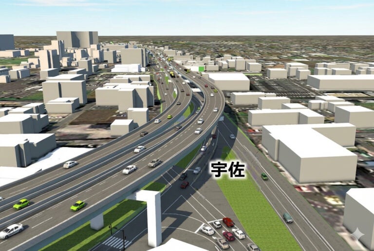 国道21号「岐阜市内立体」の完成イメージ。