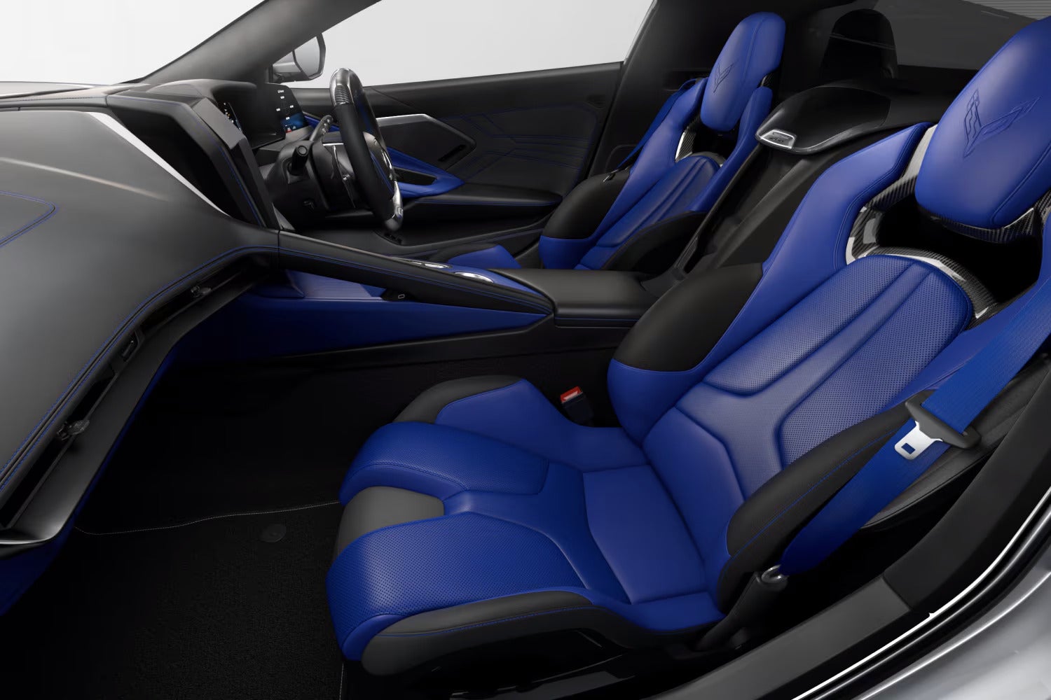 シボレー・コルベットZ06サントリーニ エディション｜インテリアカラー：サントリーニ（シートベルト：ブルー）