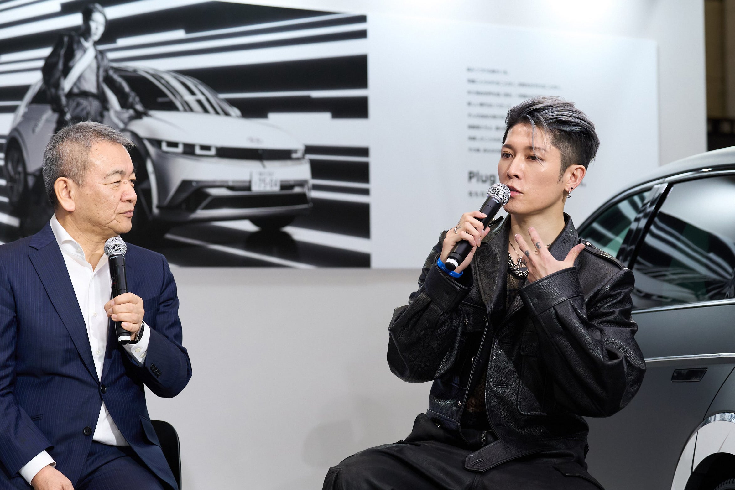 ヒョンデモビリティジャパンの七五三木敏幸社長とMIYAVI氏