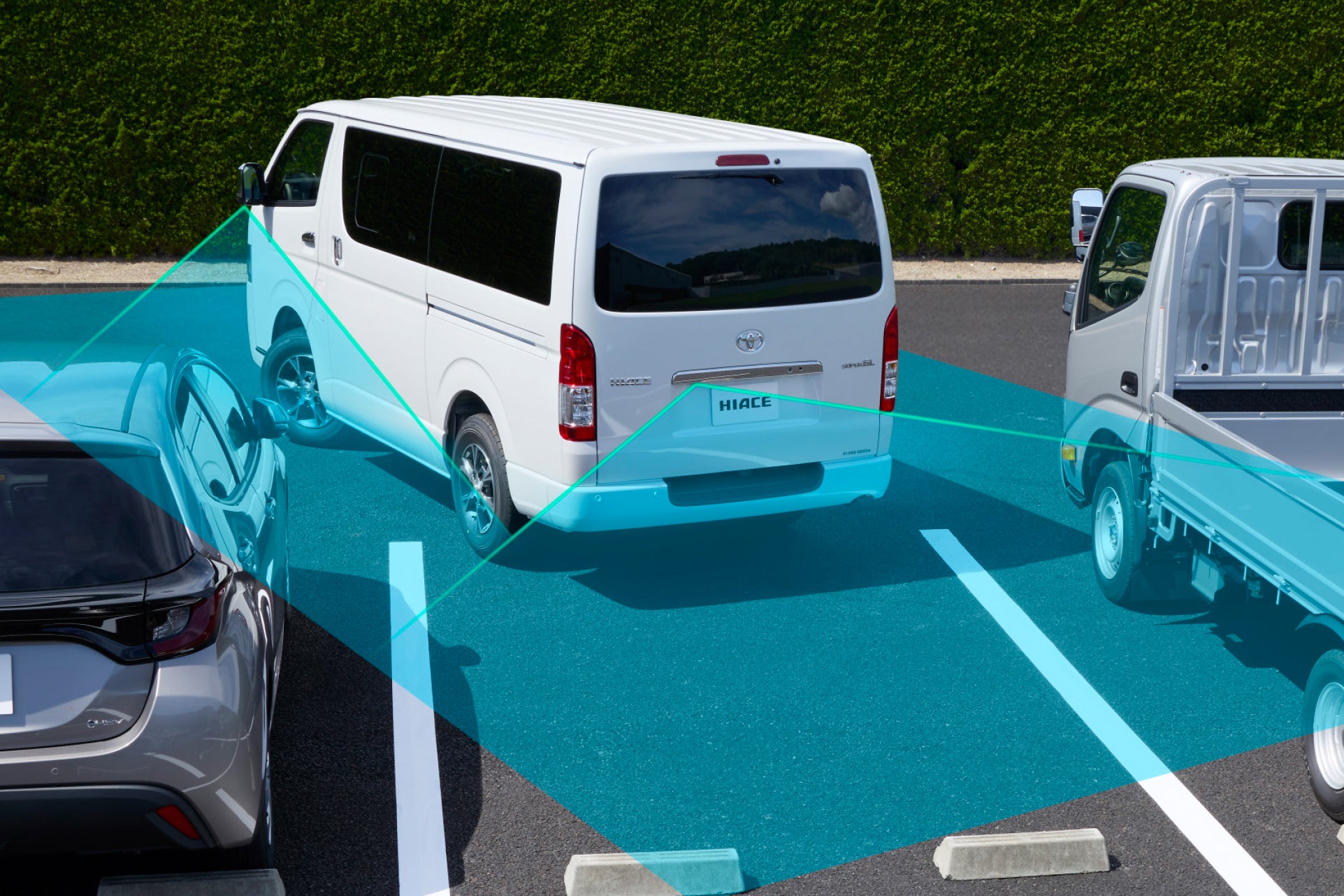 トヨタ・ハイエース｜パノラミックビューモニター（作動イメージ）