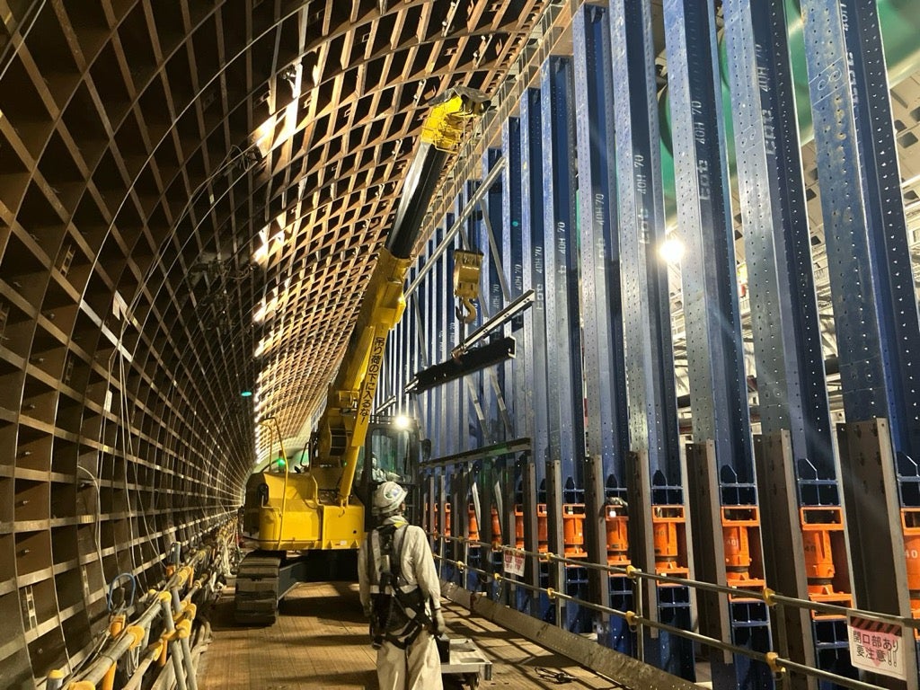 外環道のシールドトンネルの工事状況。