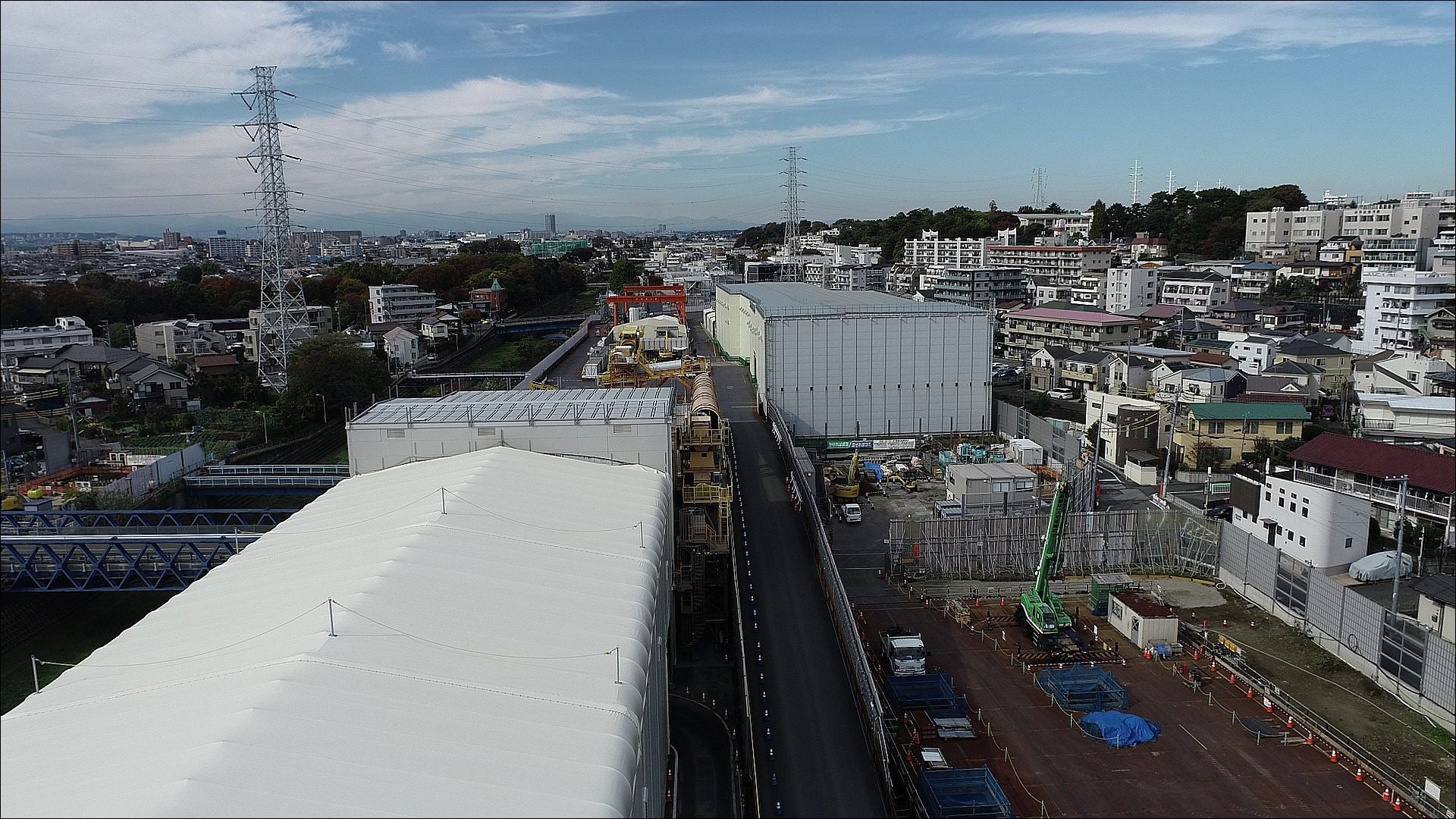 外環道の工事状況。