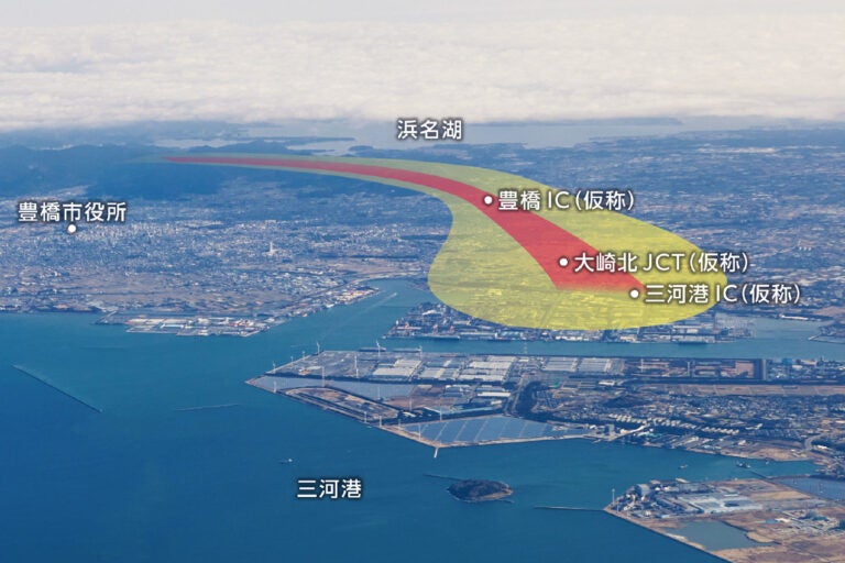 浜松湖西豊橋道路のイメージ図。