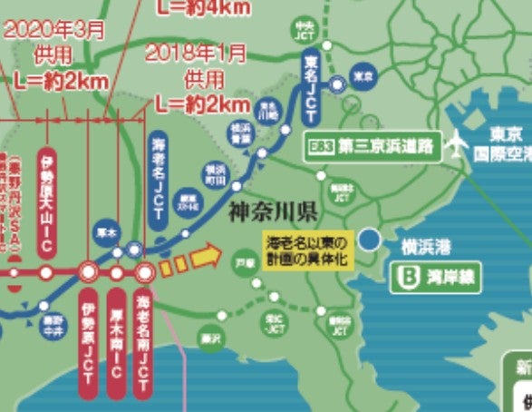 新東名高速道路建設促進協議会が2025年に国へ要望した際の資料に「新東名の海老名以東」が盛り込まれている