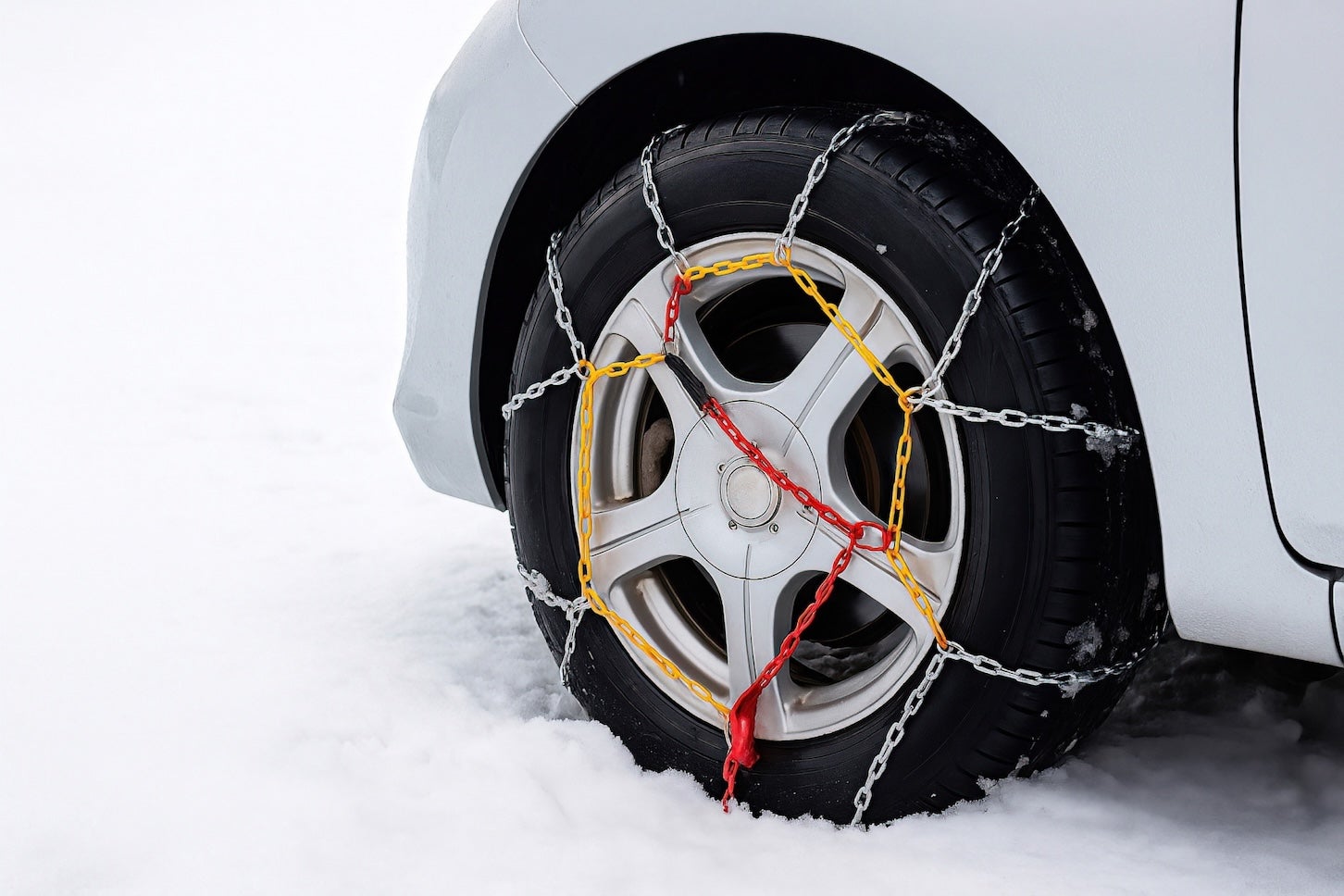 タイヤチェーンが性能を発揮するのは雪道や凍結路に限られる。